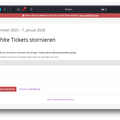 Screenshot of a user partially canceling tickets